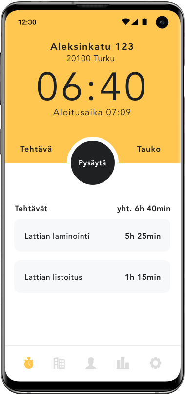 mobiili app time log
